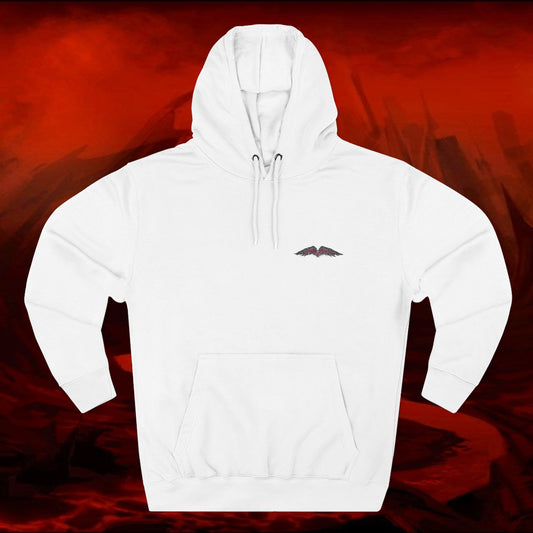 LIULF LUCIFERT Tyrant collection Fleece Hoodie - Small Logo, Three-Panel Sweatshirt, Lucifer Hooded Jacket, Satanic Apparel, Black Metal