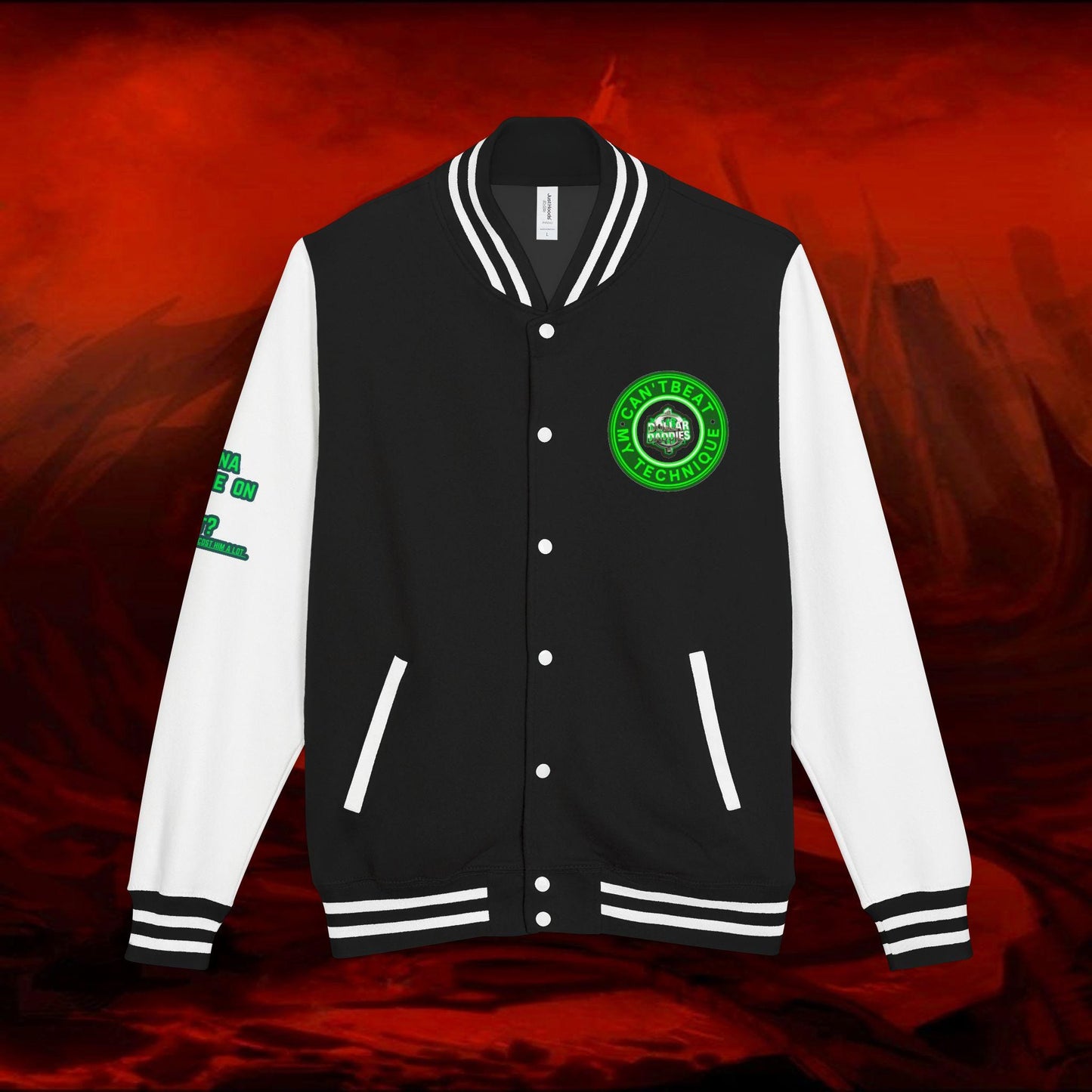 Letterman Jacket,DOLLAR DADDIES Collection,Unisex Jacket,Heavyweight Coat,Official Artist Merch,Black,Grey,Varsity Outerwear,Music Fan