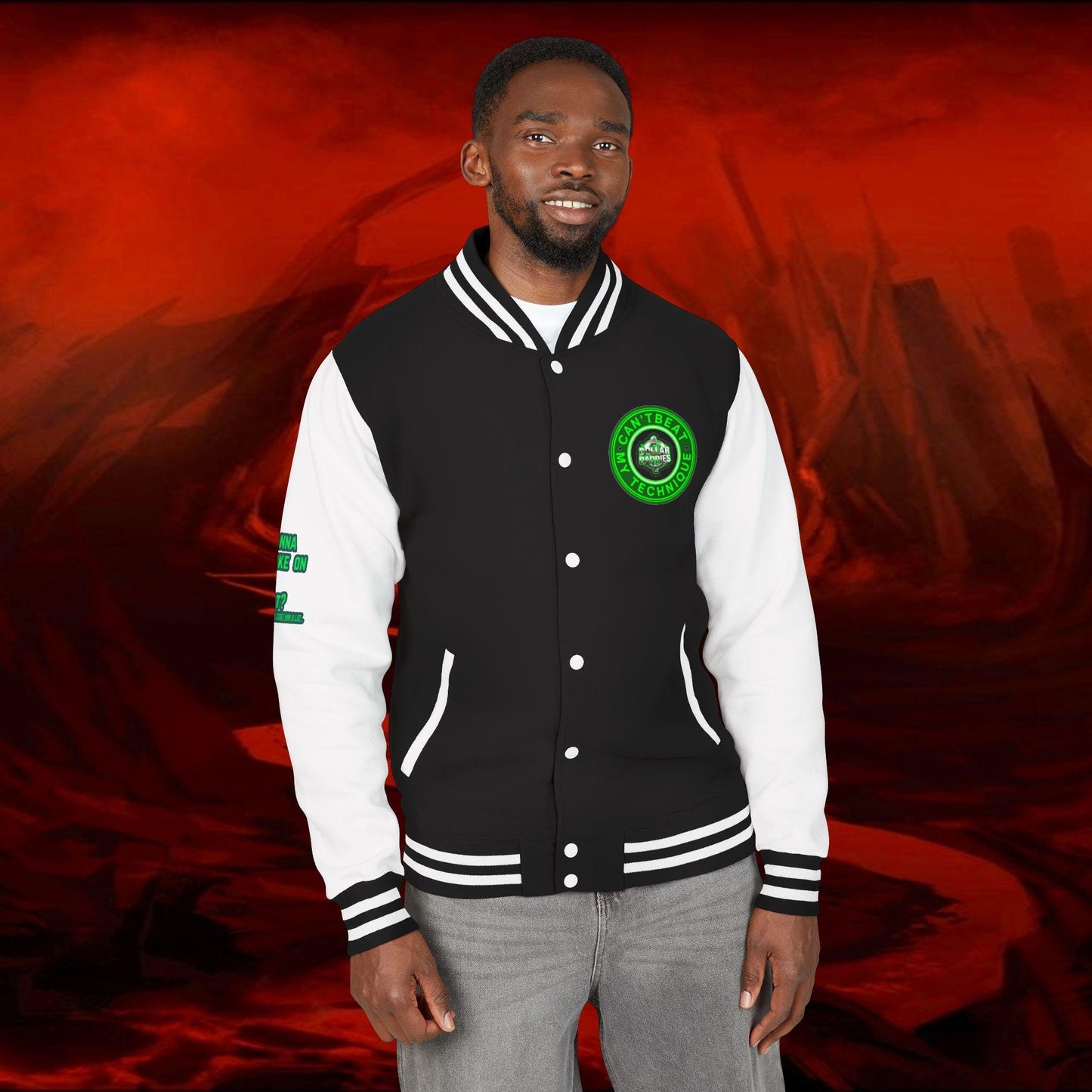 Letterman Jacket,DOLLAR DADDIES Collection,Unisex Jacket,Heavyweight Coat,Official Artist Merch,Black,Grey,Varsity Outerwear,Music Fan