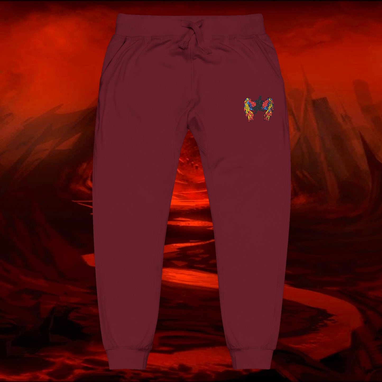 Embroidered Liulf Lucifer GAY HOLLYWOOD Sweatpants, Unisex Lounge Joggers, LGBTQ Pride Gift, Custom Embroidery Activewear, Casual Pants