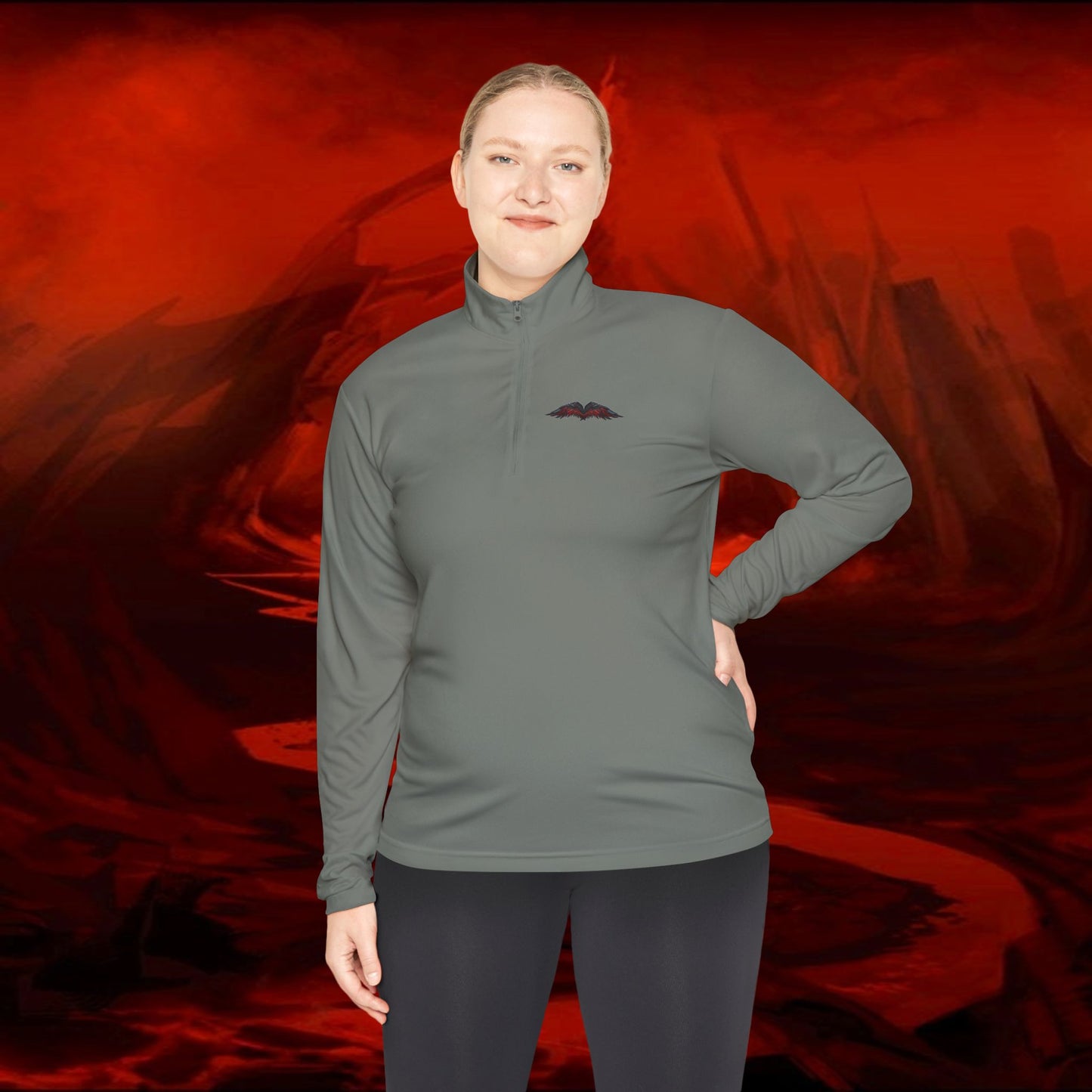 Quarter-Zip Pullover, Liulf Lucifer Merchandise, Tyrant Collection Running Top, Unisex Sweatshirt, Hoodie, Apparel, Clothing, Activewear,