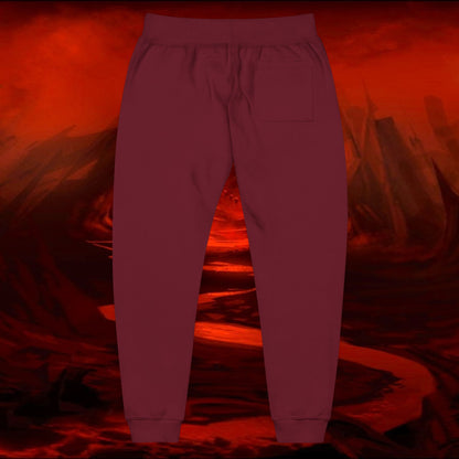 Sweatpants, Liulf Lucifer Rise Up Joggers, Unisex Fleece, Embroidered Lounge Pants, Occult Athleisure Wear, Alternative Clothing