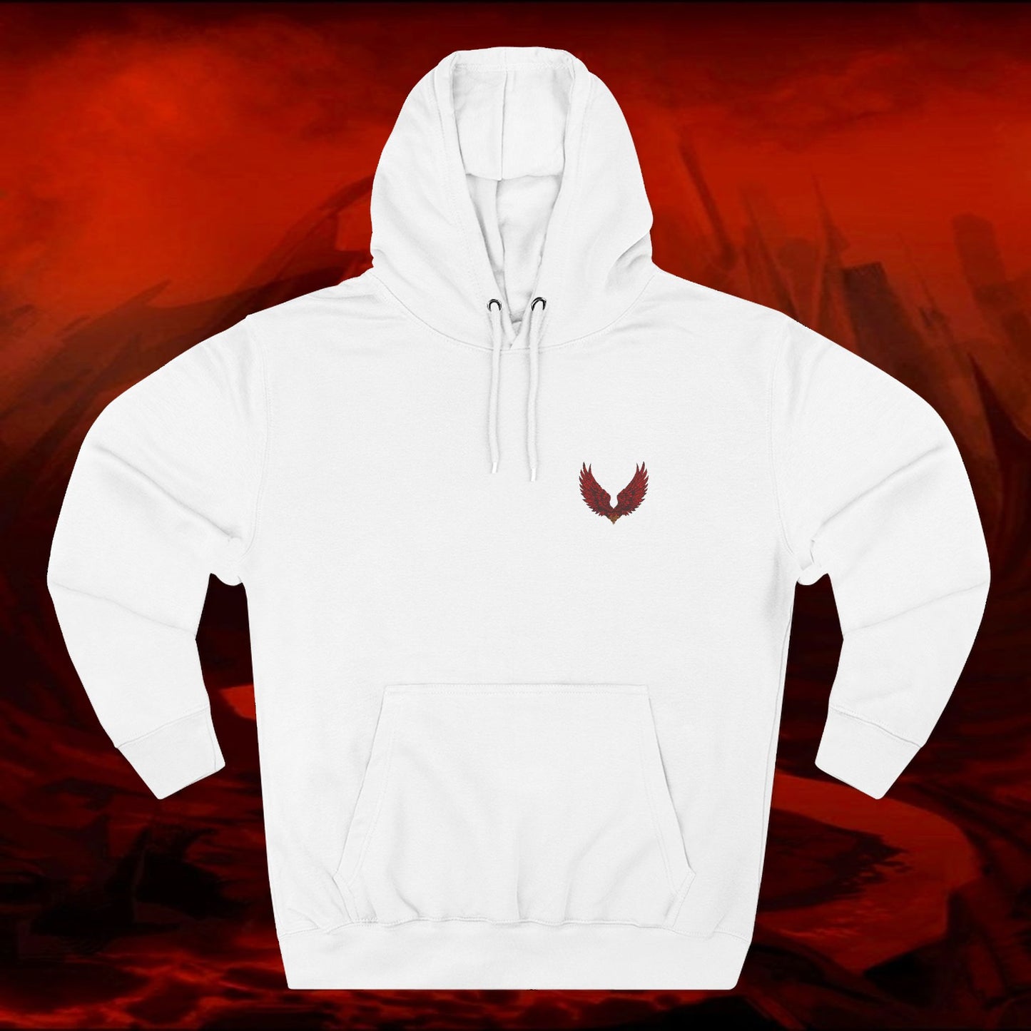 Liulf Lucifer Three-Panel Fleece Hoodie, Rise Up Collection, Joggers, Sweatshirt, Hooded Jacket, Cozy Outerwear, Streetwear, Alternative