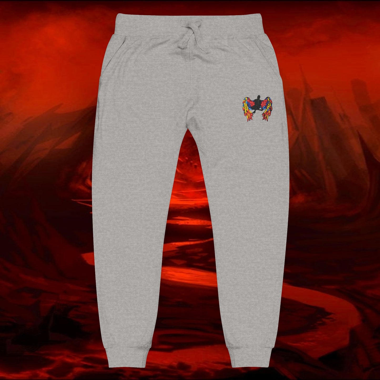 Embroidered Liulf Lucifer GAY HOLLYWOOD Sweatpants, Unisex Lounge Joggers, LGBTQ Pride Gift, Custom Embroidery Activewear, Casual Pants