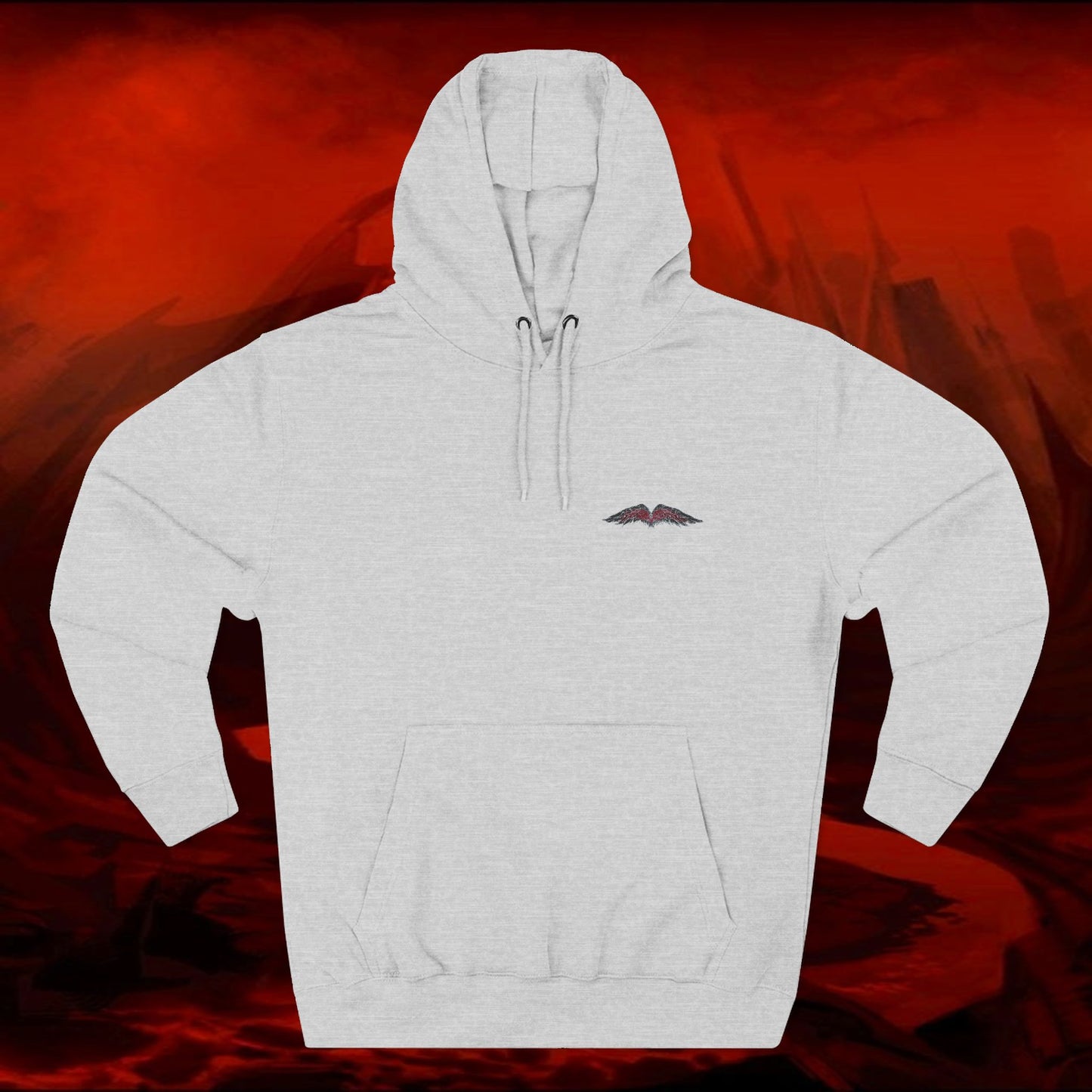 LIULF LUCIFERT Tyrant collection Fleece Hoodie - Small Logo, Three-Panel Sweatshirt, Lucifer Hooded Jacket, Satanic Apparel, Black Metal