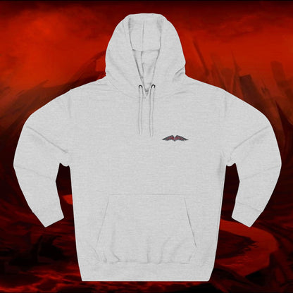 LIULF LUCIFERT Tyrant collection Fleece Hoodie - Small Logo, Three-Panel Sweatshirt, Lucifer Hooded Jacket, Satanic Apparel, Black Metal