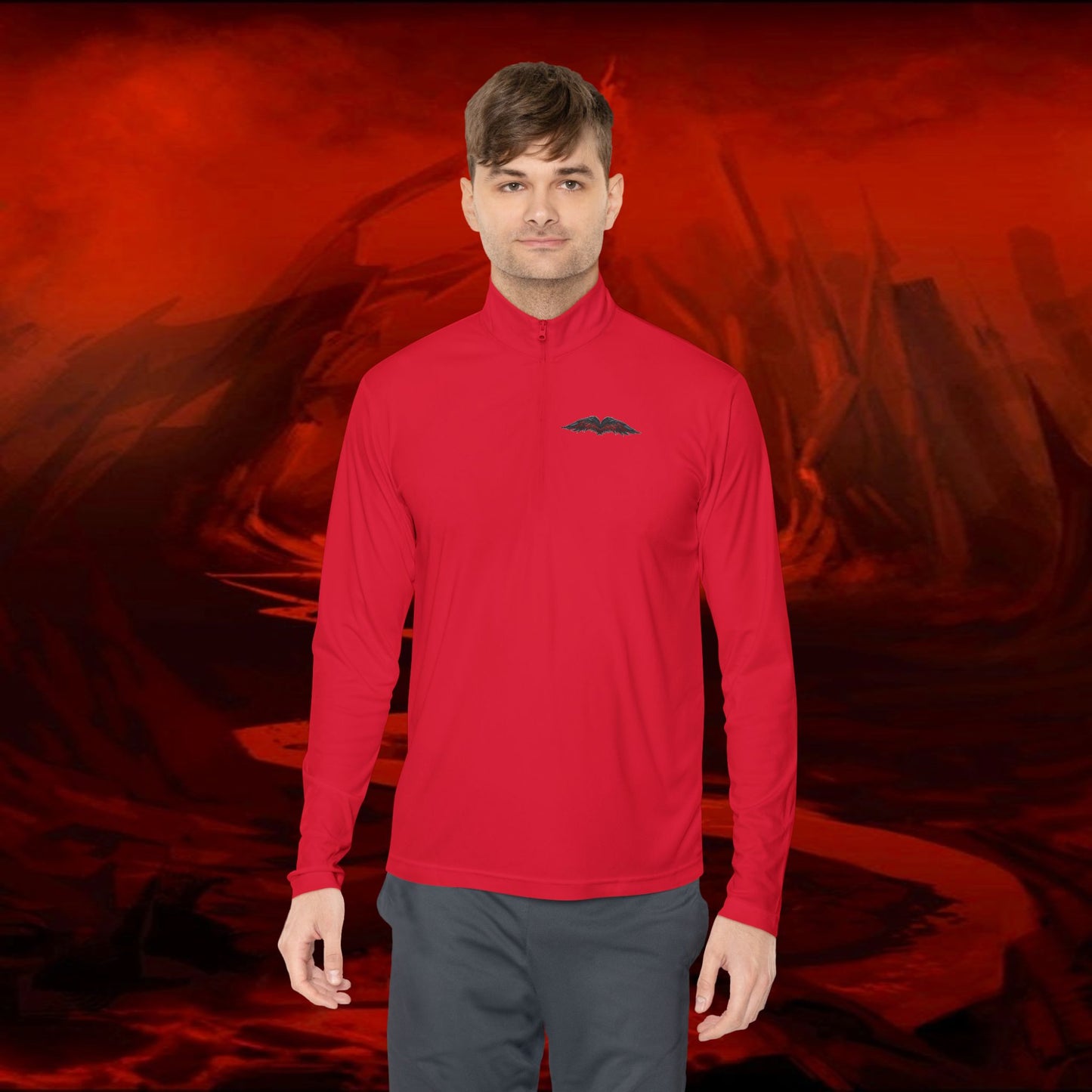 Quarter-Zip Pullover, Liulf Lucifer Merchandise, Tyrant Collection Running Top, Unisex Sweatshirt, Hoodie, Apparel, Clothing, Activewear,