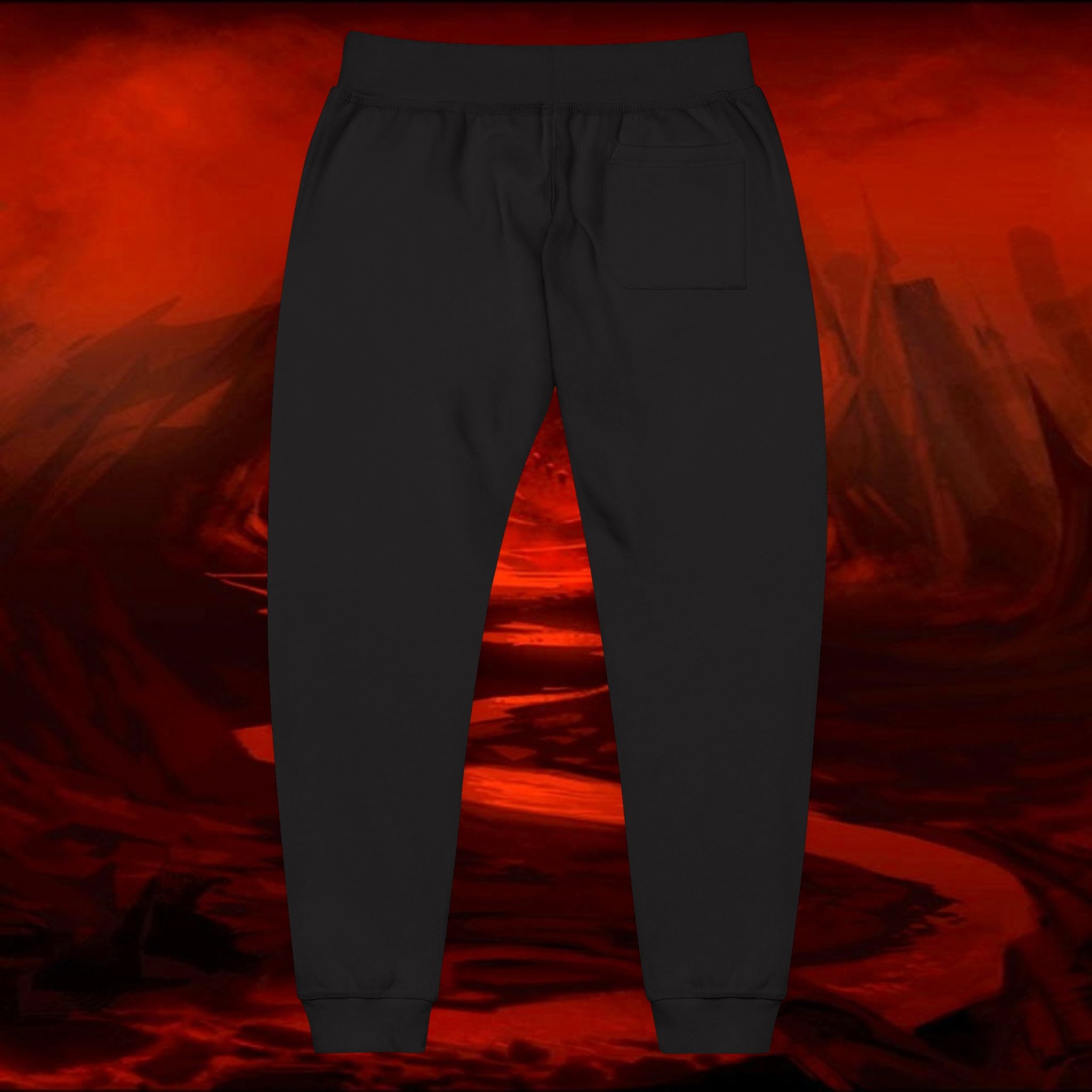Sweatpants, Liulf Lucifer Rise Up Joggers, Unisex Fleece, Embroidered Lounge Pants, Occult Athleisure Wear, Alternative Clothing