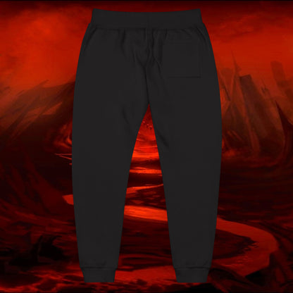 Sweatpants, Liulf Lucifer Rise Up Joggers, Unisex Fleece, Embroidered Lounge Pants, Occult Athleisure Wear, Alternative Clothing