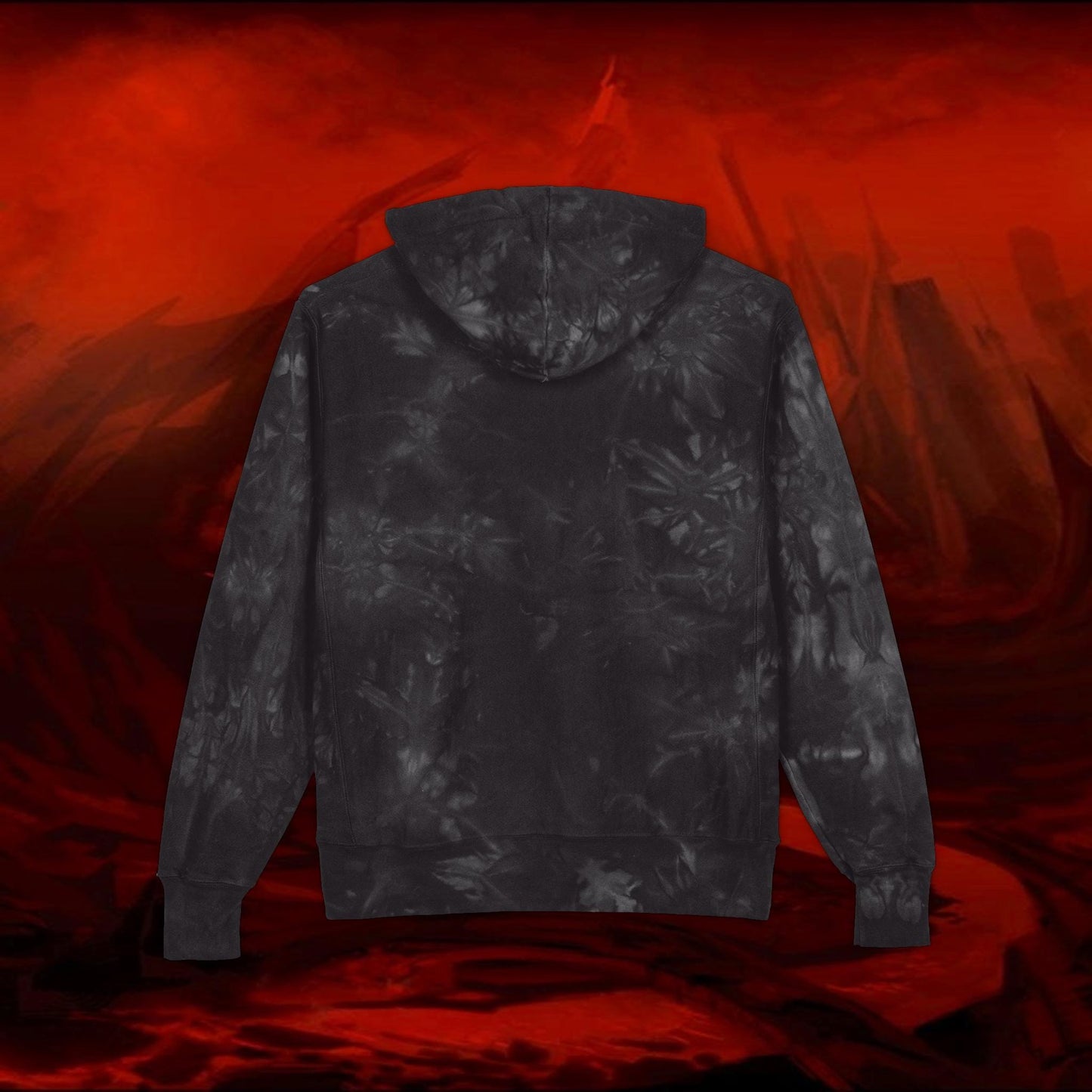 Tie-Dye Hoodie, Liulf Lucifer Collection, Unisex Champion Sweatshirt, Embroidered, Gift for Fans, Festival Wear, Hippie Fashion, Street