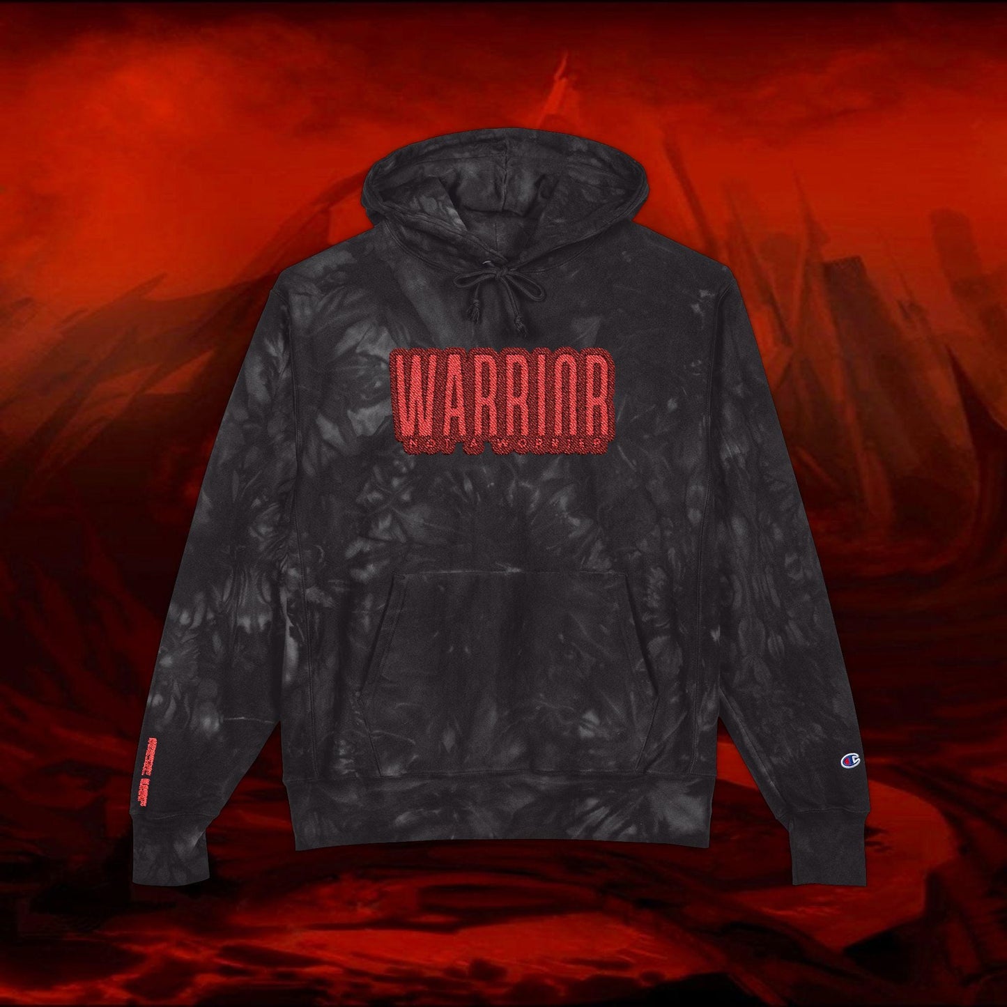 Tie-Dye Hoodie, Liulf Lucifer Collection, Unisex Champion Sweatshirt, Embroidered, Gift for Fans, Festival Wear, Hippie Fashion, Street