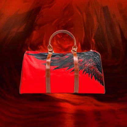 Weekend Bag, Travel Tote, Black Wings Official Merch by Liulf Lucifer, Waterproof Duffel, Artist Gift