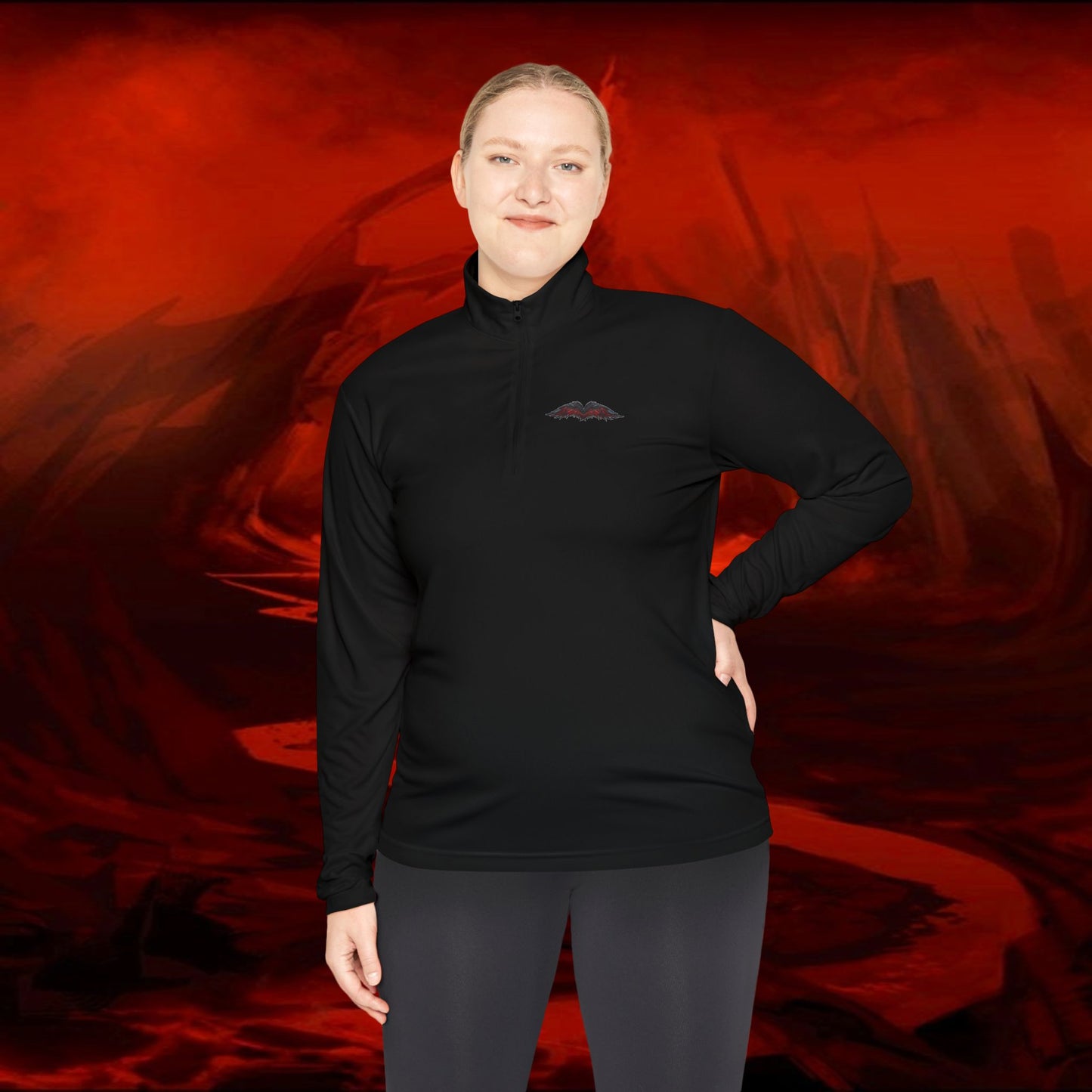 Quarter-Zip Pullover, Liulf Lucifer Merchandise, Tyrant Collection Running Top, Unisex Sweatshirt, Hoodie, Apparel, Clothing, Activewear,