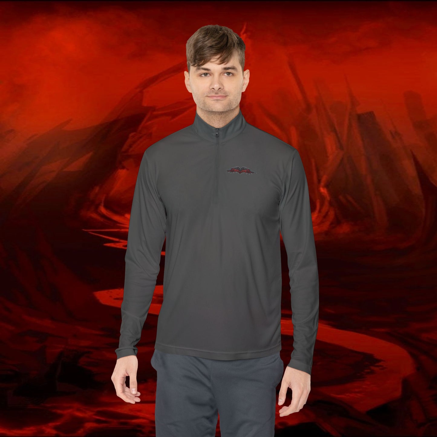 Quarter-Zip Pullover, Liulf Lucifer Merchandise, Tyrant Collection Running Top, Unisex Sweatshirt, Hoodie, Apparel, Clothing, Activewear,