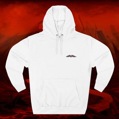 LIULF LUCIFERT Tyrant collection Fleece Hoodie - Small Logo, Three-Panel Sweatshirt, Lucifer Hooded Jacket, Satanic Apparel, Black Metal