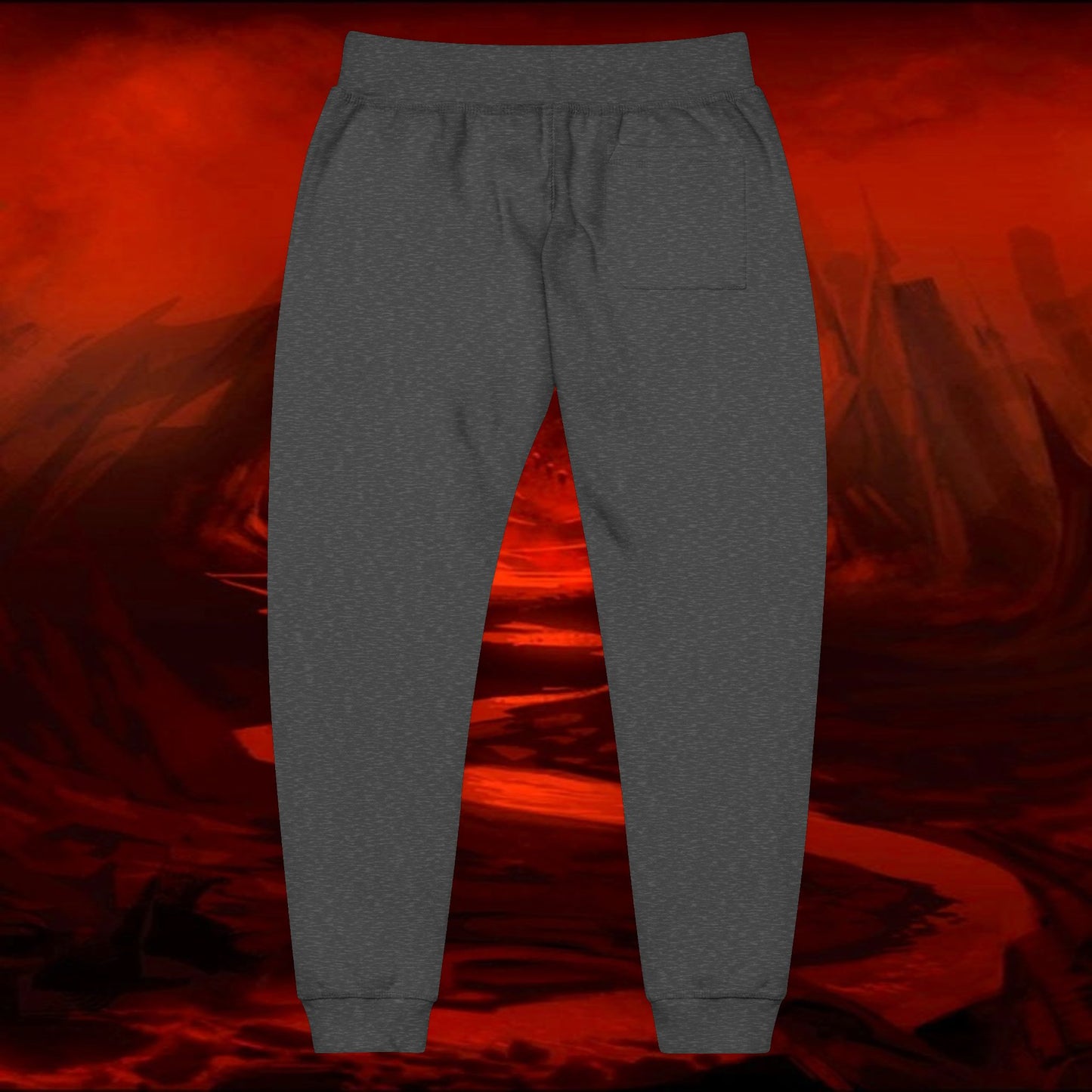 Sweatpants, Liulf Lucifer Rise Up Joggers, Unisex Fleece, Embroidered Lounge Pants, Occult Athleisure Wear, Alternative Clothing