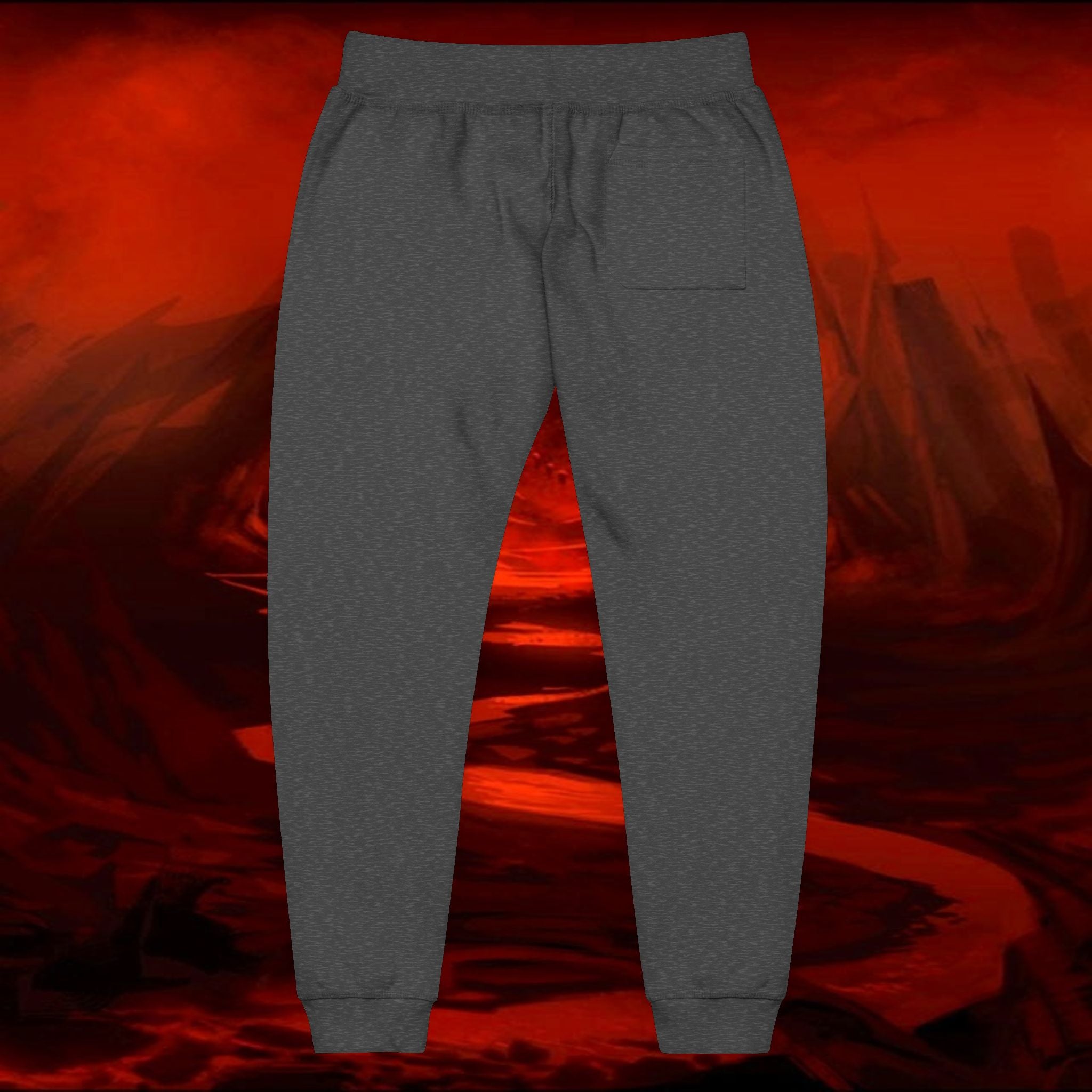 Sweatpants, Liulf Lucifer Rise Up Joggers, Unisex Fleece, Embroidered Lounge Pants, Occult Athleisure Wear, Alternative Clothing