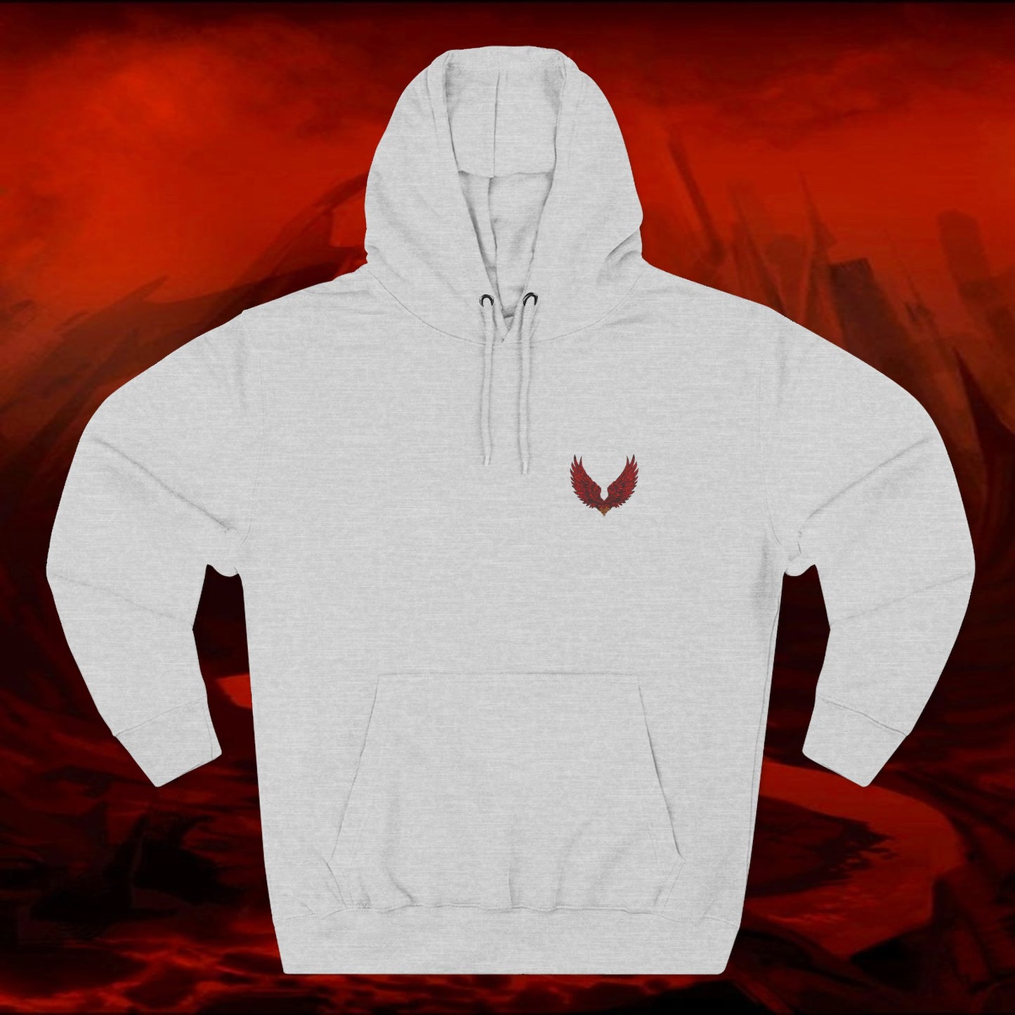 Liulf Lucifer Three-Panel Fleece Hoodie, Rise Up Collection, Joggers, Sweatshirt, Hooded Jacket, Cozy Outerwear, Streetwear, Alternative