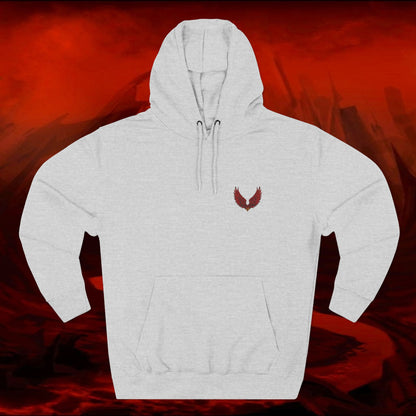 Liulf Lucifer Three-Panel Fleece Hoodie, Rise Up Collection, Joggers, Sweatshirt, Hooded Jacket, Cozy Outerwear, Streetwear, Alternative