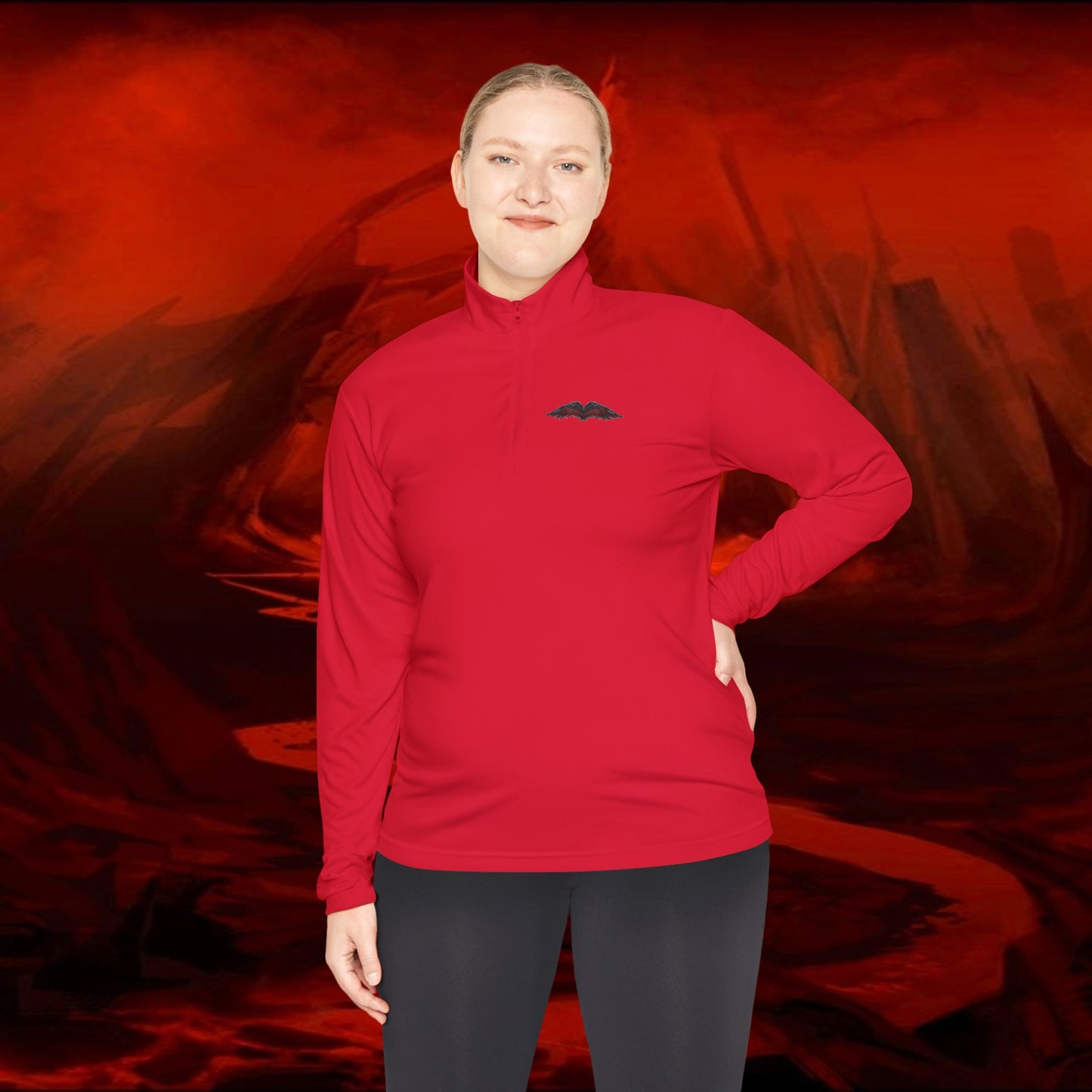Quarter-Zip Pullover, Liulf Lucifer Merchandise, Tyrant Collection Running Top, Unisex Sweatshirt, Hoodie, Apparel, Clothing, Activewear,