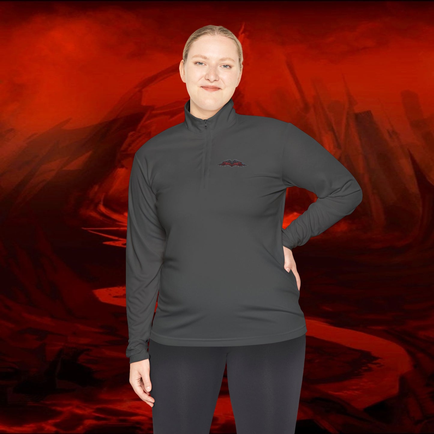 Quarter-Zip Pullover, Liulf Lucifer Merchandise, Tyrant Collection Running Top, Unisex Sweatshirt, Hoodie, Apparel, Clothing, Activewear,