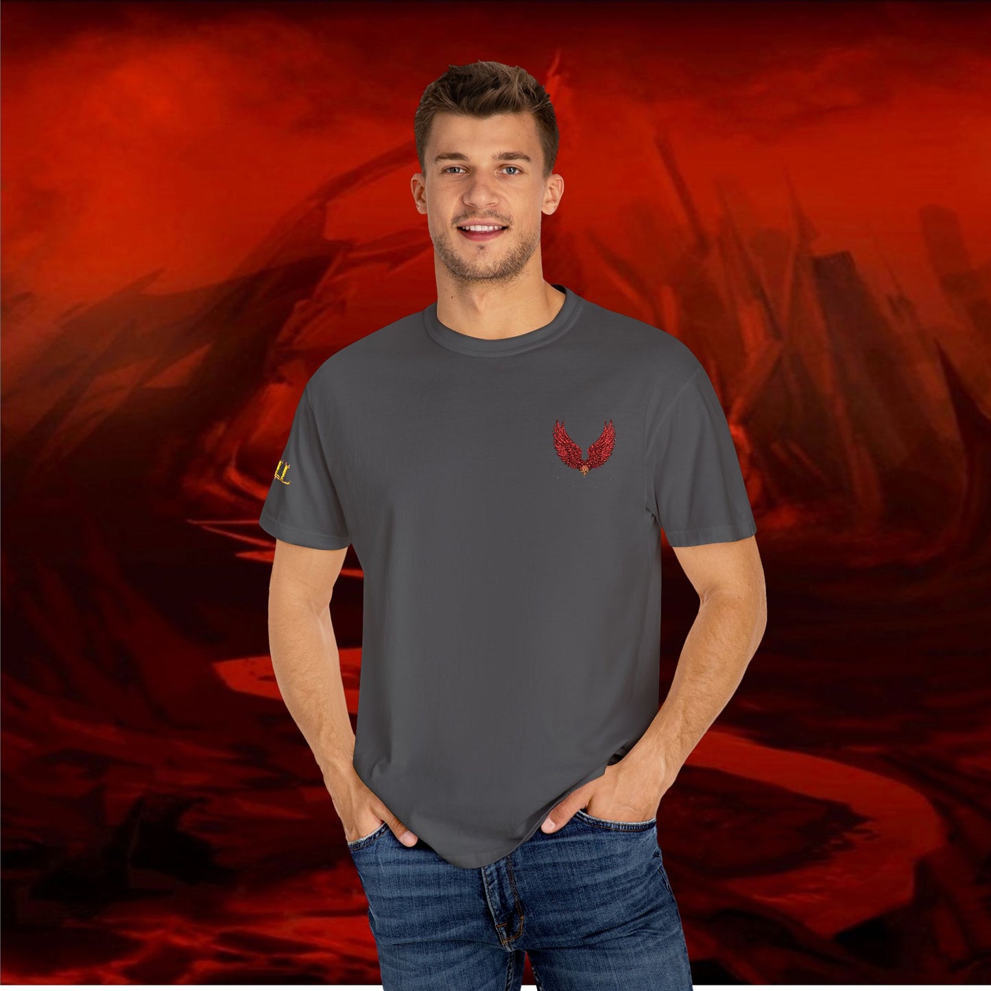 Garment-Dyed T-shirt - LIULF LUCIFER, RISE UP COLLECTION