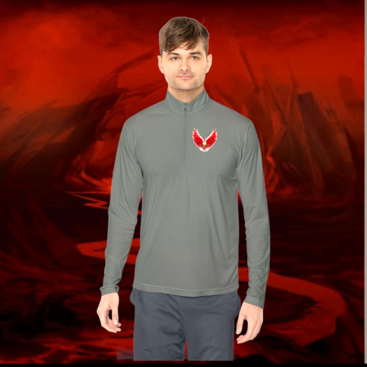 Lucifer Inspired Quarter-Zip Pullover: Gothic Fashion, Moisture-Wicking