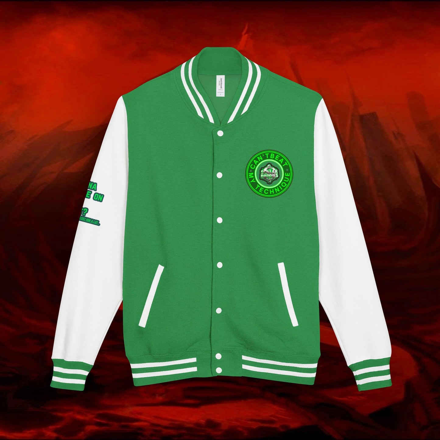 Letterman Jacket,DOLLAR DADDIES Collection,Unisex Jacket,Heavyweight Coat,Official Artist Merch,Black,Grey,Varsity Outerwear,Music Fan