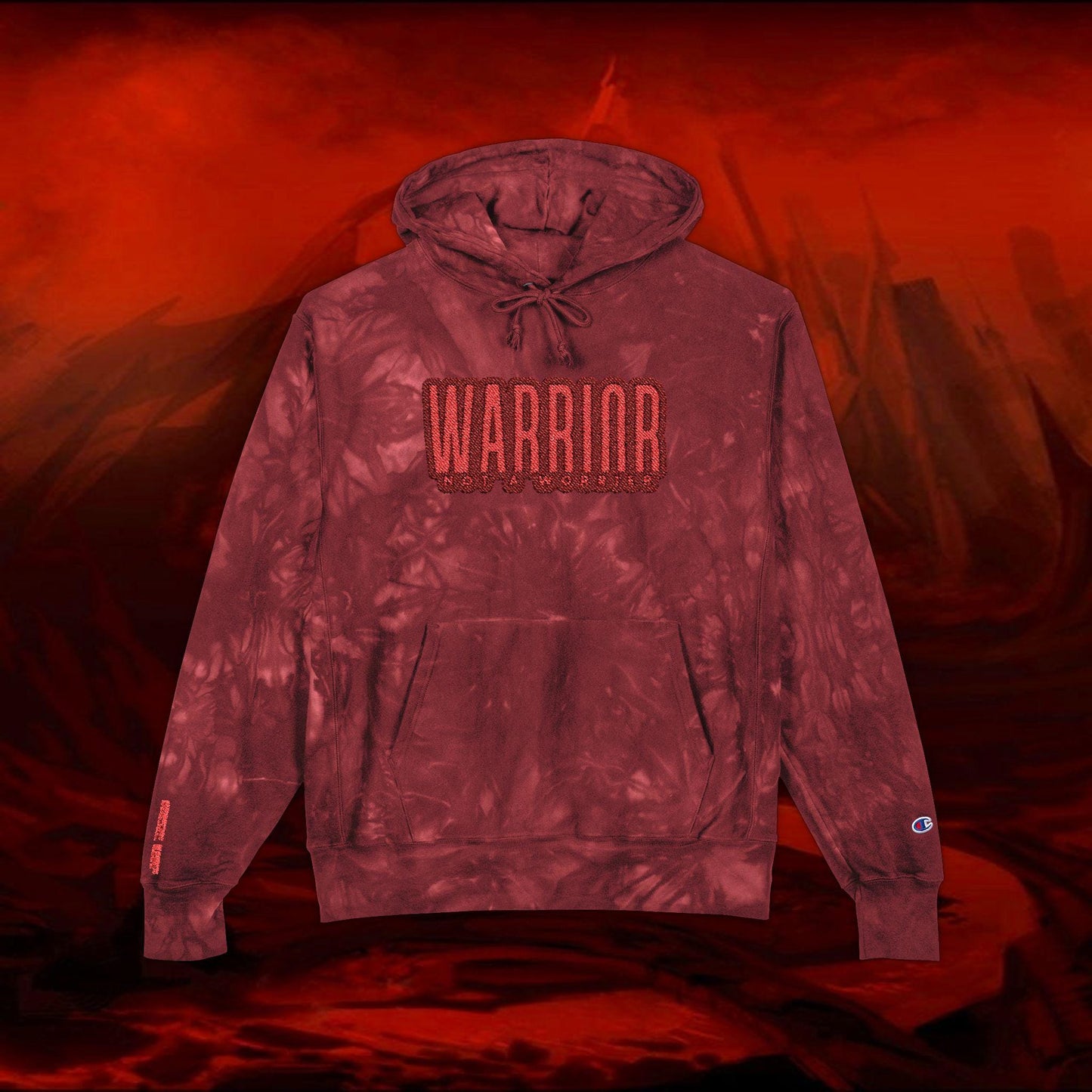 Embroidered Tie-Dye Champion Hoodie: Liulf Lucifer Collection