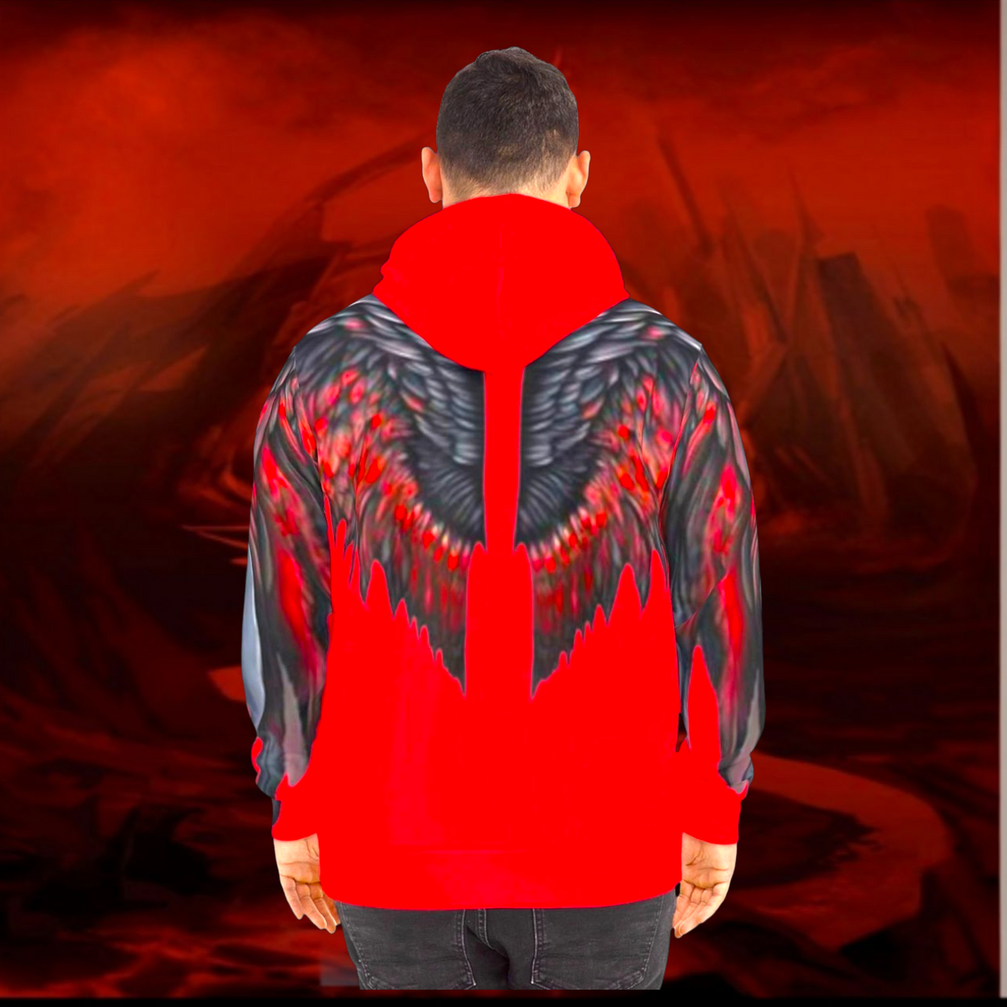 Black Tyrant Wings Hoodie: Liulf Lucifer Gothic Fashion